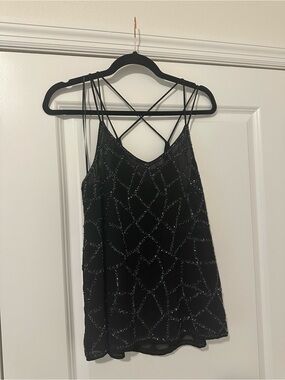 Buckle Black Beaded Strappy Camisole